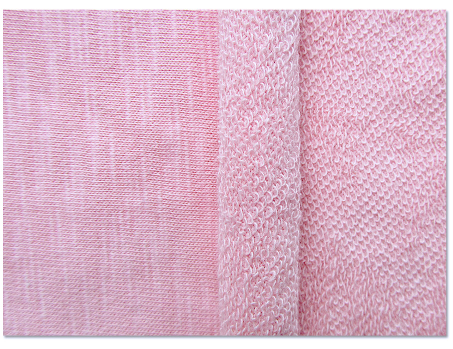 وردي 1.85M 320G فتل الرطوبة Tianzhu Slub Cotton French Terry Fabric